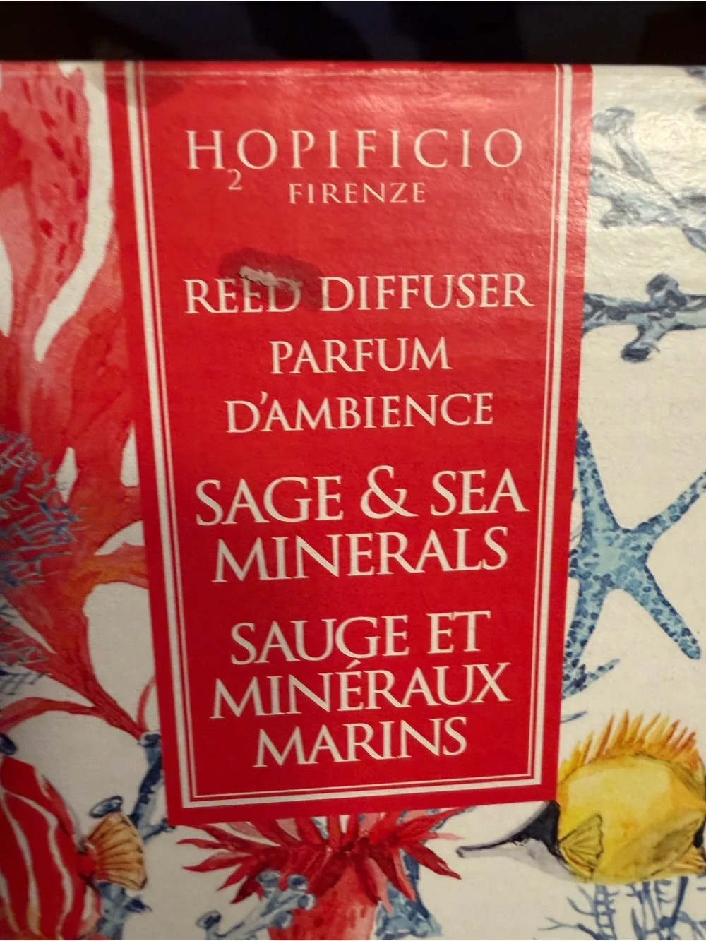 Hopificio Firenze Italy NWT Sage & Sea Minerals Large 37.1 Fl Oz Reed Diffuser